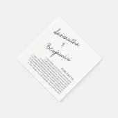 手書きモダンの白黒おもしろいファクト結婚ー スタンダードカクテルナプキン (角)