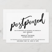 手書きモダンの結婚カードが延期された 招待状 (正面/裏面)