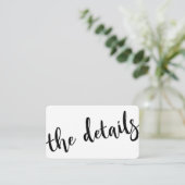 手書きモダンの結婚詳細Webサイト情報 エンクロージャーカード (スタンド正面)