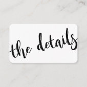 手書きモダンの結婚詳細Webサイト情報 エンクロージャーカード (正面)