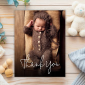 手書きモダンの赤ちゃんシャワー写真ありがとう ポストカード