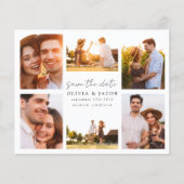 手書きモダンの6写真結婚式の日付を保存 (正面)