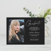 手書きモダンインクスクリプト卒業生2写真 案内状 (スタンド正面)