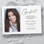 手書きモダンインクスクリプト卒業生2写真 案内状