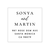 手書きモダンカップル名差出人住所 ラバースタンプ (インプリント)