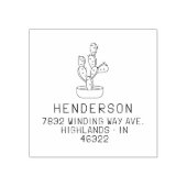 手書きモダンサボテンのファミリ差出人住所 ラバースタンプ (インプリント)