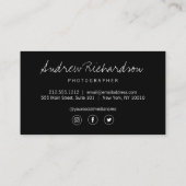 手書きモダンシルエットフォトグラファー 名刺 (裏面)