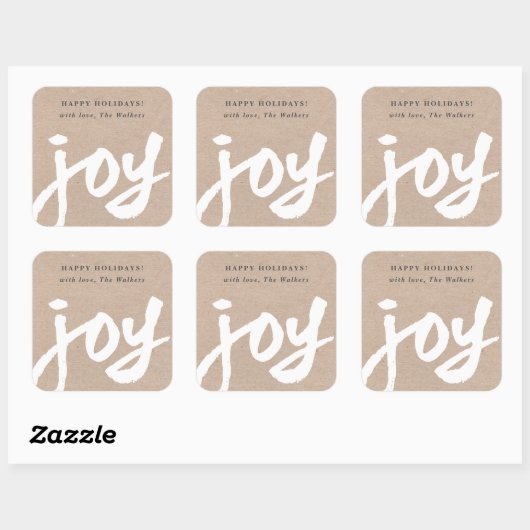 手書きモダンジョイクリスマスホリデーギフト スクエアシール (シート)