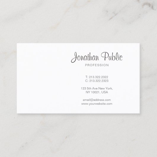 手書きモダンスエレガントクリプトプロフェッショナル 名刺 (正面)