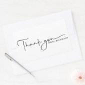 手書きモダンスクリプトありがとうご協力 長方形シール (封筒)