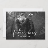 手書きモダンスクリプトのフォトブライダルシャワー 招待状 (裏面)