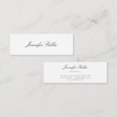 手書きモダンスクリプトのミニマルプロフェッショナル スキニー名刺 (正面/裏面)