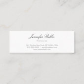 手書きモダンスクリプトのミニマルプロフェッショナル スキニー名刺 (裏面)