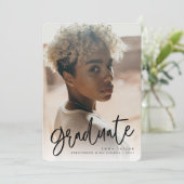 手書きモダンスクリプトの卒業発表 セーブザデート (スタンド正面)