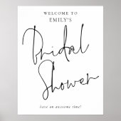 手書きモダンスクリプトへようこそブライダルシャワー ポスター (正面)