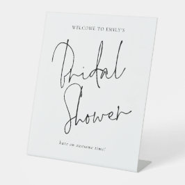 手書きモダンスクリプトへようこそブライダルシャワー 台座サイン