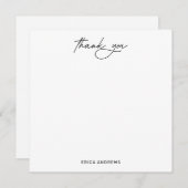 手書きモダンスクリプトサンキューフラット ノートカード (正面/裏面)