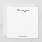 手書きモダンスクリプトサンキューフラット ノートカード (正面)