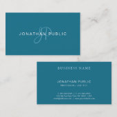 手書きモダンスクリプトターコイズプレーントレンディー 名刺 (正面/裏面)