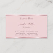 手書きモダンスクリプトバラ金ゴールドシックテンプレート 名刺 (裏面)