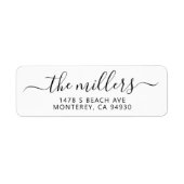 手書きモダンスクリプトファミリ住所 シール (正面)