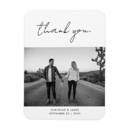 手書きモダンスクリプトフォト結婚の感謝 マグネット