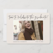 手書きモダンスクリプトフォト2022卒業 招待状 (正面)