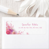 手書きモダンスクリプトフローラ水の色バラ ラベル (インサイチュ)