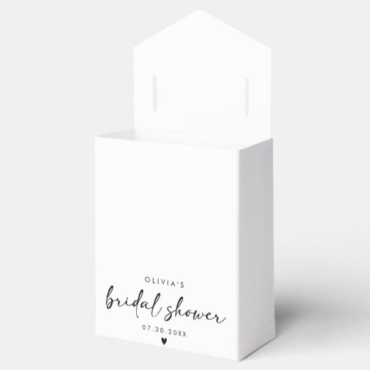 手書きモダンスクリプトブライダルシャワー フェイバーボックス (オープン)