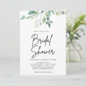 手書きモダンスクリプトブラックブライダルシャワー 招待状 (スタンド正面)