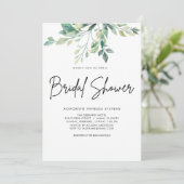 手書きモダンスクリプトブラックブライダルシャワー 招待状 (スタンド正面)