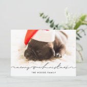 手書きモダンスクリプトメリークリスマスフォト シーズンカード (スタンド正面)