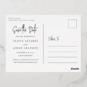 手書きモダンスクリプト写真Date Foilを保存 箔招待状ポストカード (裏面)