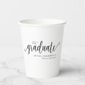 手書きモダンスクリプト卒業パーティー 紙コップ (正面)