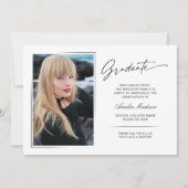 手書きモダンスクリプト大学院2写真 案内状 (正面)