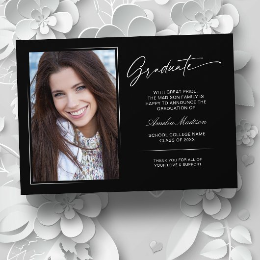 手書きモダンスクリプト大学院2写真 案内状