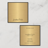 手書きモダンスクリプト文字グラマー金ゴールドシック スクエア名刺 (正面/裏面)