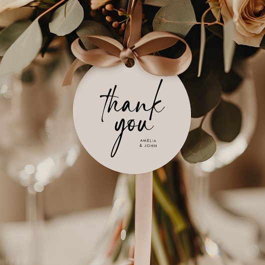 手書きモダンスクリプト白黒ありがとう フェイバータグ