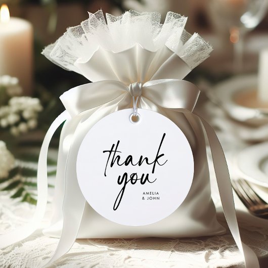 手書きモダンスクリプト白黒ありがとう フェイバータグ