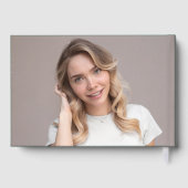 手書きモダンスクリプト緑の写真卒業 ゲストブック (裏面)