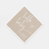 手書きモダンスクリプト赤ちゃんシャワー スタンダードランチョンナプキン (角)