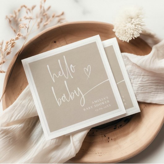 手書きモダンスクリプト赤ちゃんシャワー スタンダードランチョンナプキン