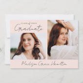 手書きモダンスクリプト赤面3 Photo Gradation 案内状 (正面)