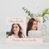 手書きモダンスクリプト赤面3 Photo Gradation 案内状 (スタンド正面)