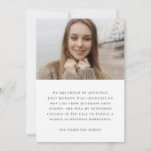 手書きモダンスクリプト2写真の卒業 案内状 (裏面)