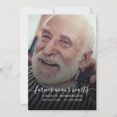 手書きモダンスクリプト2 – 写真の葬儀/死 サンキューカード (正面)