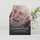 手書きモダンスクリプト2 – 写真の葬儀/死 サンキューカード (スタンド正面)