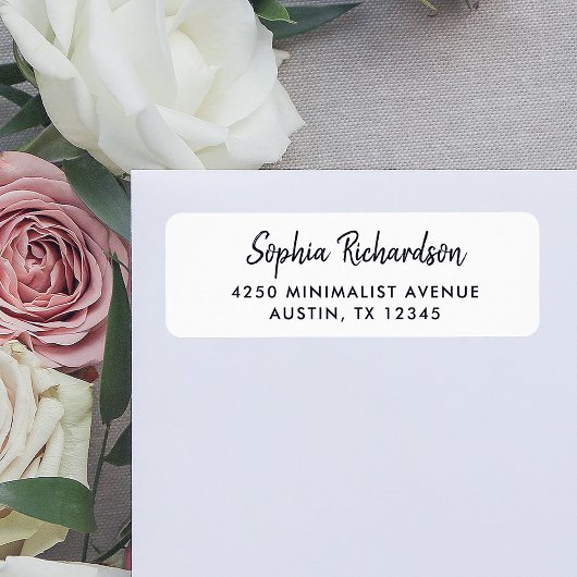 手書きモダンスクリプト |差出人住所 ラベル