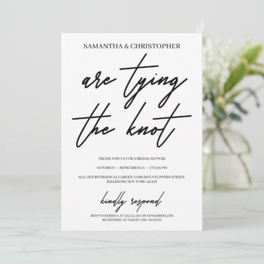 手書きモダンタイポグラフィの実行 招待状 (スタンド正面)