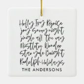 手書きモダンタイポグラフィホリデーフォトカード セラミックオーナメント (裏面)